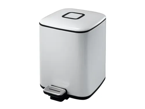 Vierkante Pedaalemmer Regent Step Bin 6 Liter Wit