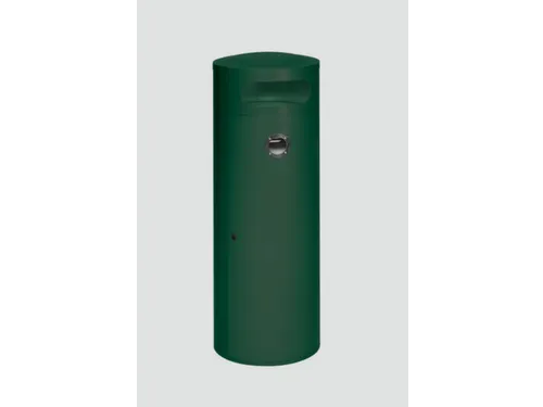Combi-Asbak 90 Liter HxØ 1245x420mm Ral6005 Groen Afsluitbaar Staal