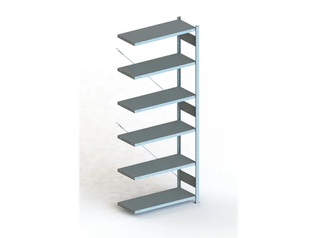 Inhaakstelling Aanbouwveld 2500x1000x400mm 6legborden 150kg