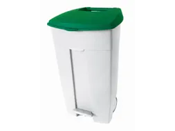 afvalbak,1x120l,HxBxD 890x560x480mm,romp PE wit,deksel PE groen