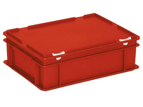 Euronorm Stapelkrat Hxlxb 130X400X300Mm 11L Met Deksel Rood