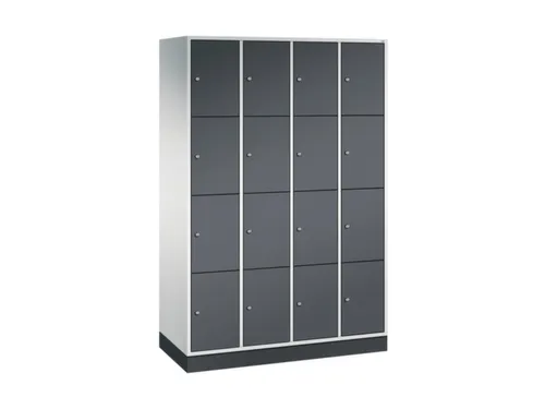 lockerkast,HxBxD 1950x1220x500mm,4x4vakken,cil.-slot,sokkel