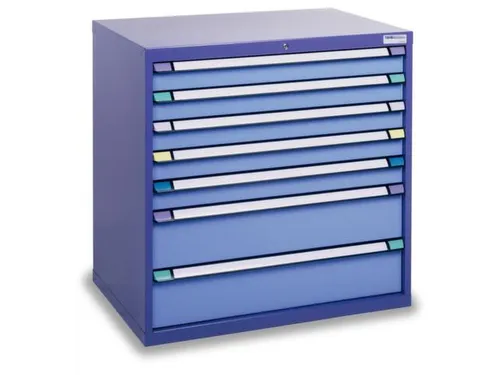 ladekast HxBxD 800x1005x695mm 7laden slot RAL7035 front RAL7035