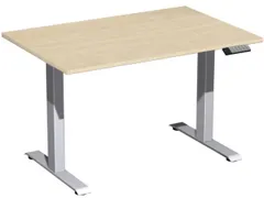 Elektrisch ihv bureau,HxBxD 630-1280x1200x800mm,blad esdoorn