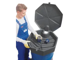 trechter,v. 200l vat,HxØ 190x690mm,m. zeef,deksel - 3