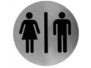 Pictogram rond man/vrouw RVS, PS0001CS - 1