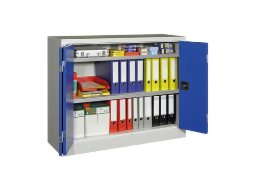 Vouwdeurkast 1000x1200x400mm 2legborden Verzinkt Ral7035 Front Ral5010