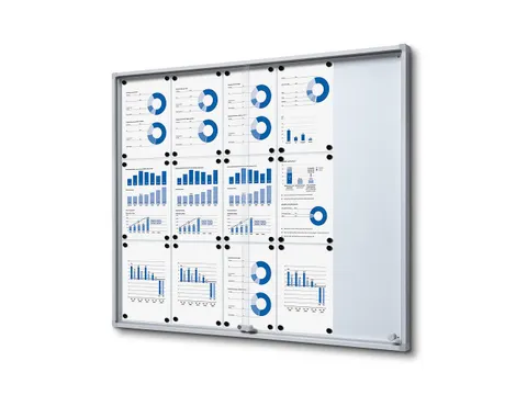 Indoor Vergrendelbaar Notitiebord Schuifdeuren Slim 15xA4