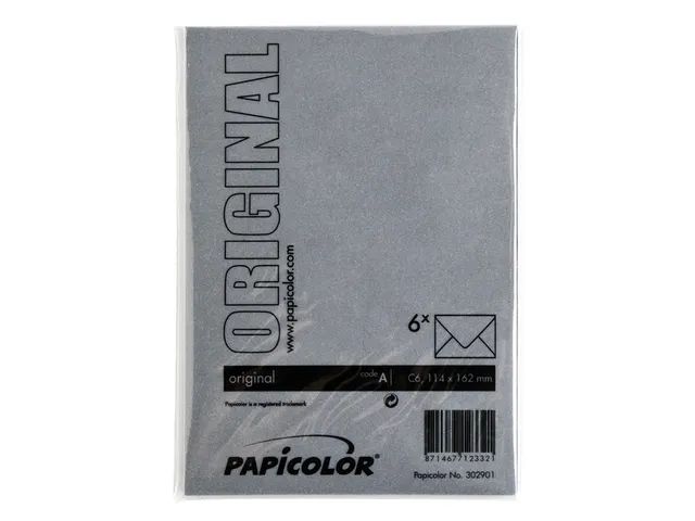 Envelop Papicolor C6 114x162mm Ravenzwart Gegomd