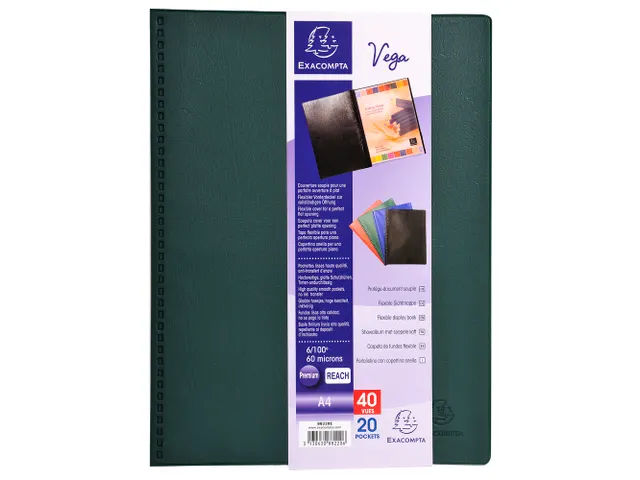 Protège-documents PVC - 40 vues - Vega opaque - A4 - Couleurs assorti