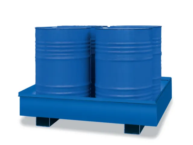 Opvangbak Staal Bxdxh 2420X820X240Mm Voor 4X200L Vaten Blauw