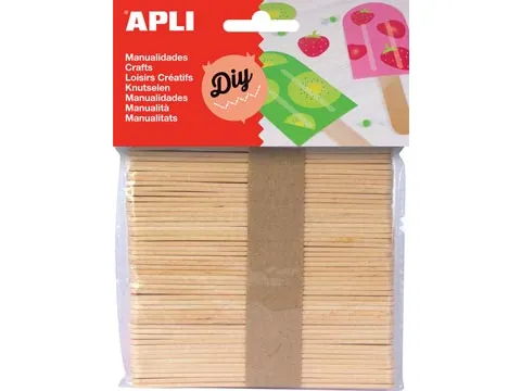 Bâtonnet en bois naturel blister de 50 pièces