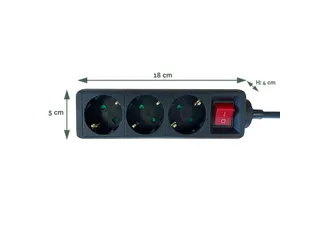 Stekkerdoos BRASQ 3 voudig 3 meter zwart - 3