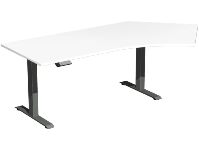 Elektrisch in hgte vst. hoekbureau,HxBxD 630-1280x2166x1130mm,blad wit
