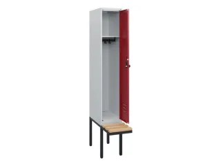 locker met bank,HxBxD 1950x300x815mm,1vak,vak B 300mm,draaigrendel - 2