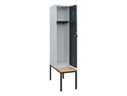 locker met bank,HxBxD 1950x400x815mm,1vak,vak B 400mm,draaigrendel