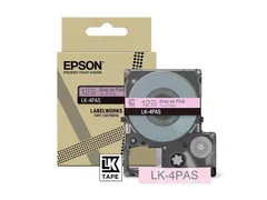 C53S672103 Epson 12mm roze grijs LK4PAS kleur lettertape 8m