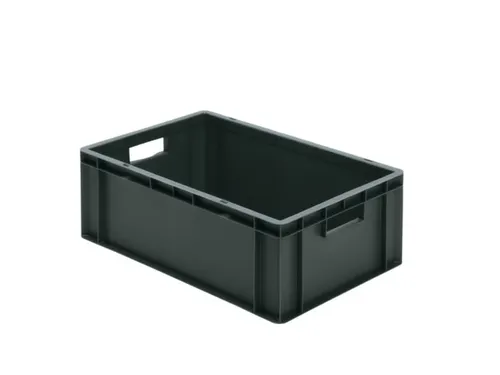 Euronorm-stapelbak 40l 210x600x400mm Wanden/bodem Gesloten Grijs