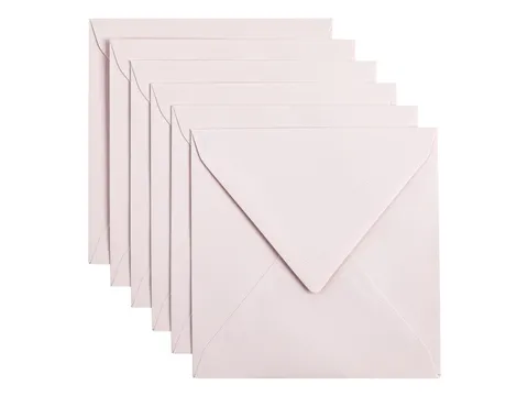 Envelop Papicolor 140x140mm Lichtroze Gegomd pak à 6 stuks