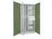 verticale kast,HxBxD 1950x1000x600mm,RAL7035,front RAL6011