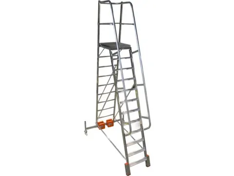 verrijdbare treden-platformladder,eenzijdig,12trede(n),stand H 2,75m