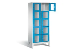 Lockerkast 1850x810x500mm 2x5 vakken Cilinderslot Poten, RAL5012