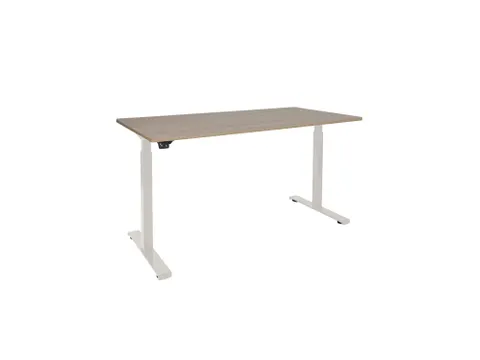 Elektrisch verstelbaar bureau 160x80cm Frame Wit Blad Robson Eiken