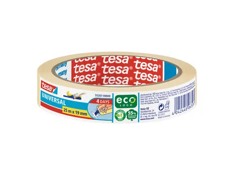Afplaktape tesa Economy 25mx19mm geel
