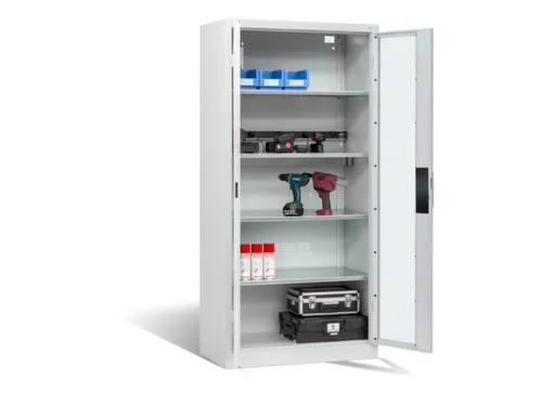 acculaadkast 1950x930x500mm 5stekkerdozen 230V cil.-slot front RAL7035