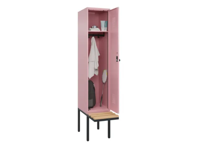 locker met bank,HxBxD 2120x400x815mm,1vak,vak B 400mm,draaigrendel