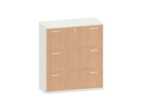 hangmappenkast 1150x1000x430mm 3hangmappenframes Wit + beuken