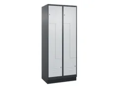 Z-garderobekast,HxBxD 1950x800x500mm,vak B 200/400mm,cil.-slot,sokkel