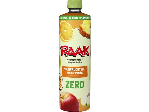 siroop multivruchten Zero Sugar, fles van 75 cl
