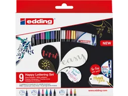 Brushpen edding 1340 Happy Lettering assorti set à 9 stuks