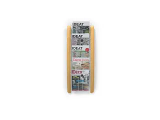 Vista 5-vaks wanddisplay wit/hout is een moderne tijdschriften- en bro - 3