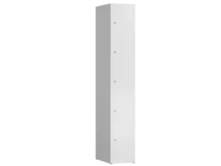 Lockerkast 1800x310x500mm 1x5 vakken cilinderslot, sokkel, RAL9003 - 1