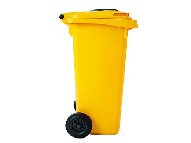Container met rozet 120 Liter Geel