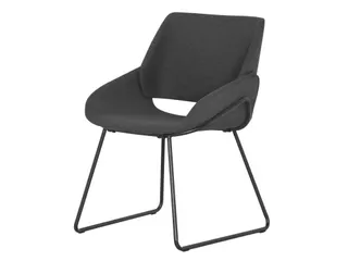 Conferentiestoel serie 128 Sledeframe zwart met stof antraciet - 1