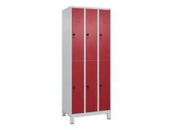 dubbeldekse locker,HxBxD 1950x750x500mm,3x2vak.,vak B 250mm