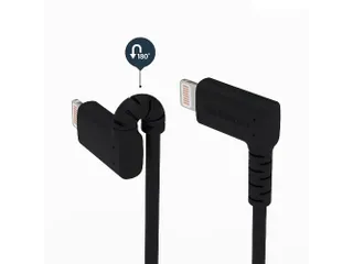 1 Meter Gehoekte Lightning Usb Kabel Apple Zwart Aramide - 5