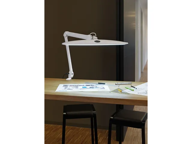 Werkpleklamp MAUL Work LED dimbaar met tafelklem Wit