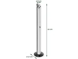 Asbak Staand Peukenzuil RVS 2 liter - 4