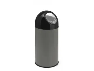 Afvalbak met pushdeksel en binnenemmer 40 Liter Metallic - 1