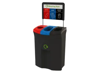 Recycling Unit Meridian 110 Liter Triple Hole/open/open Zwart - 1