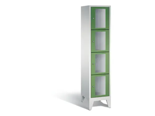 Lockerkast 1850x420x500mm 1x4 vakken Cilinderslot Poten, RAL6011
