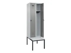 locker met bank,HxBxD 2120x600x815mm,2vak,vak B 300mm,draaigrendel
