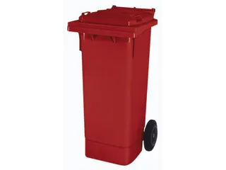 Vuilcontainer PE 80 liter HxBxD 930x448x530mm met wielen rood - 1