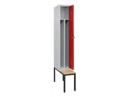locker met bank,voor scheiding van kleding,HxBxD 2120x300x815mm,1vak