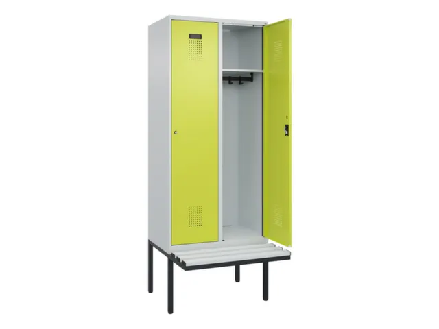 locker met bank,HxBxD 2120x800x815mm,2vak,vak B 400mm,cilinderslot