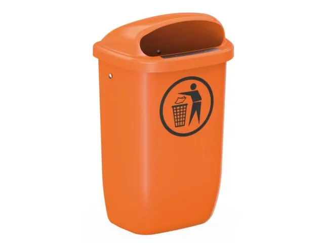 kunststof afvalbak,v. buiten,50l,HxBxD 740x430x340mm